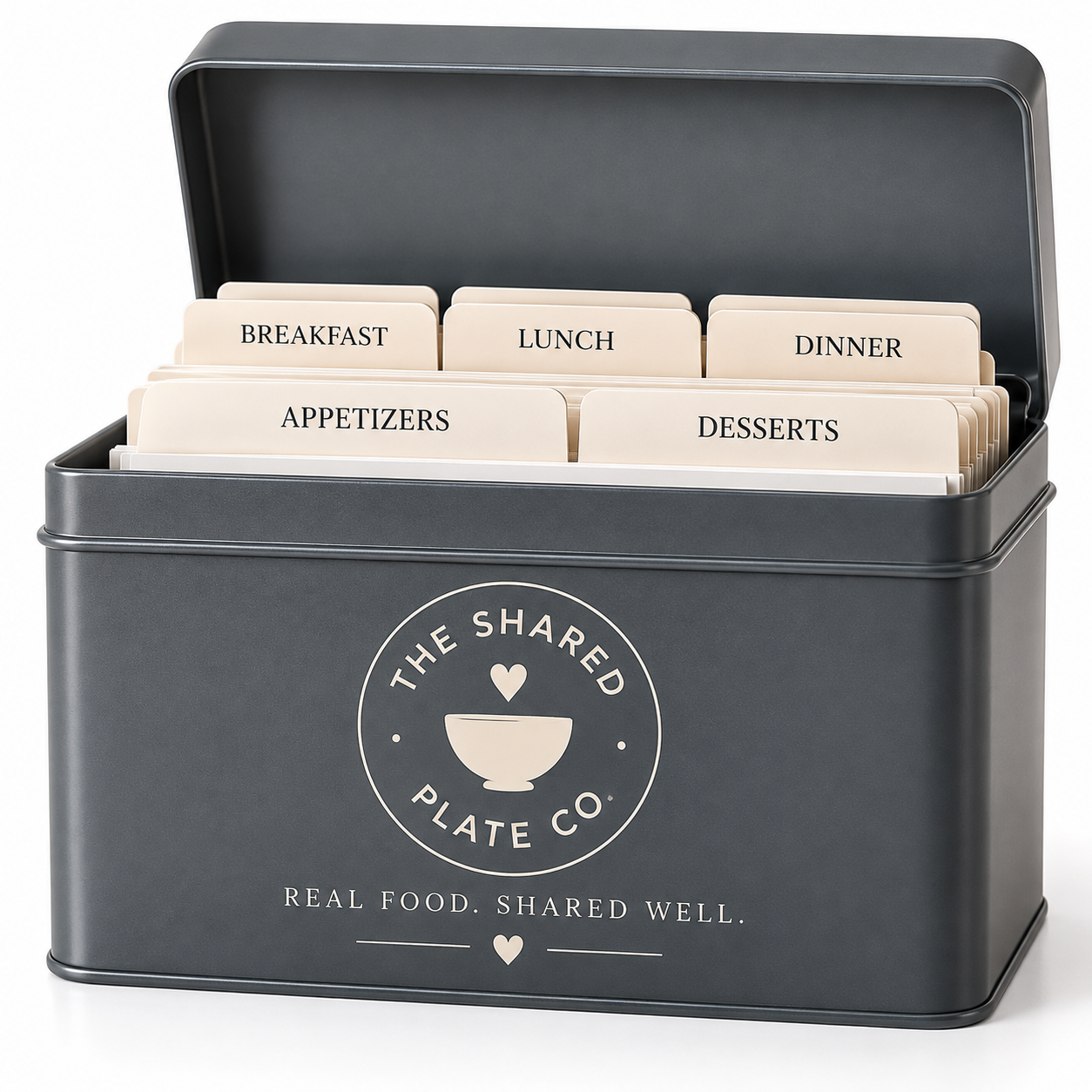 Slate Metal recipe box