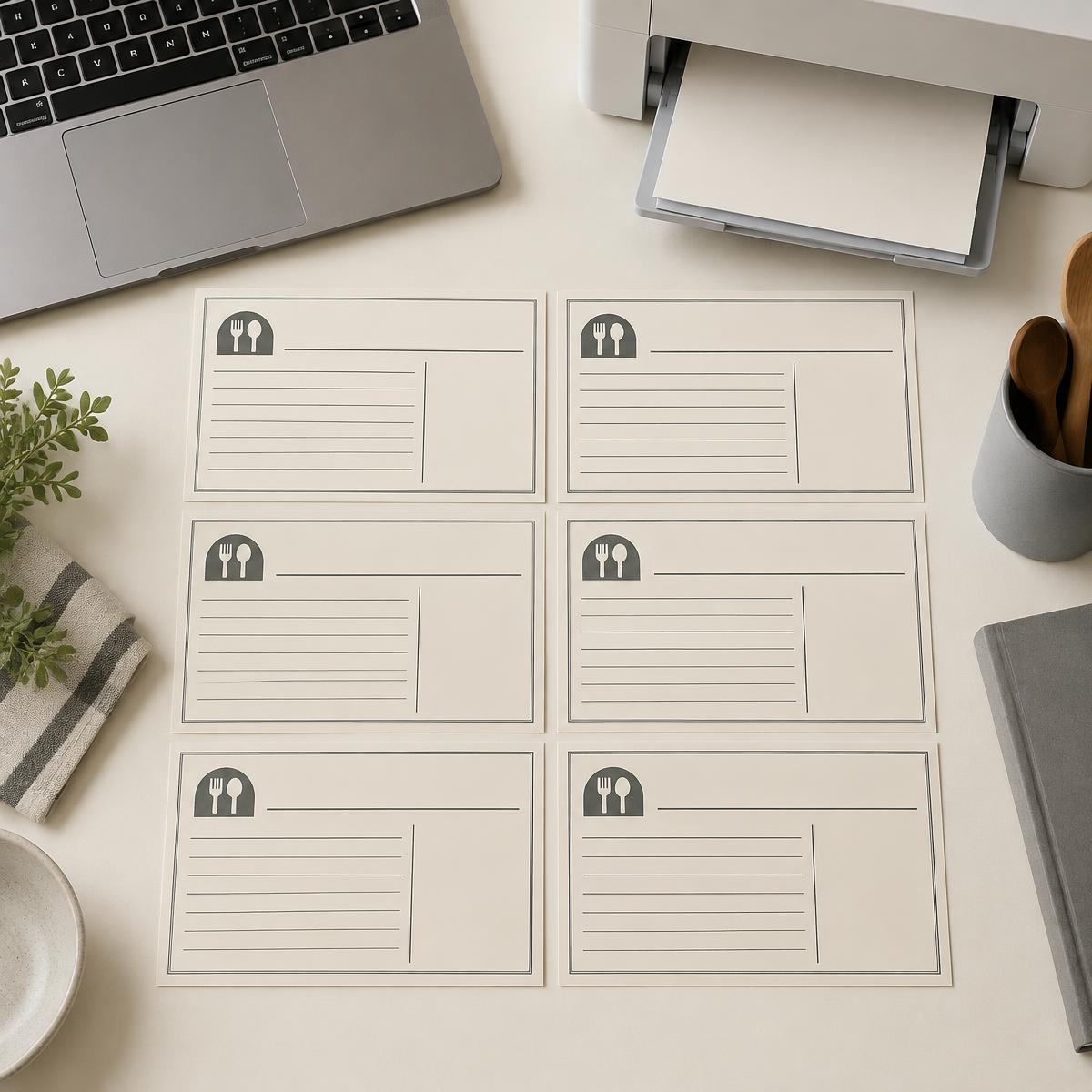 Printable 4x6 recipe cards